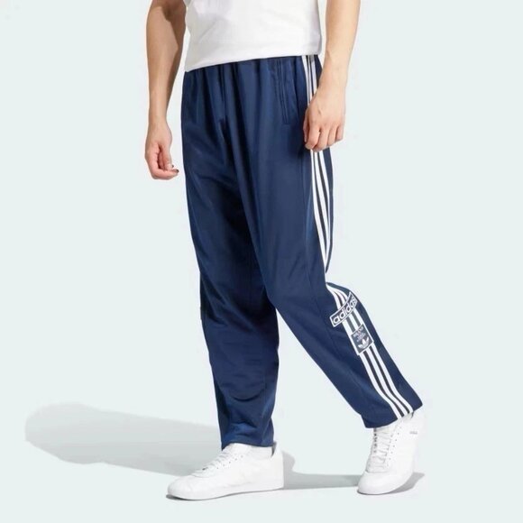 Adidas Adibreak Breakaway Snap Button Sides Track Pants Mens Navy IM8220 NEW - Picture 1 of 16